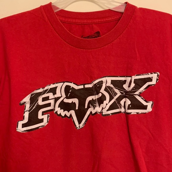 FOX Ruby Red Black Logo T-shirt EUC - Picture 2 of 15